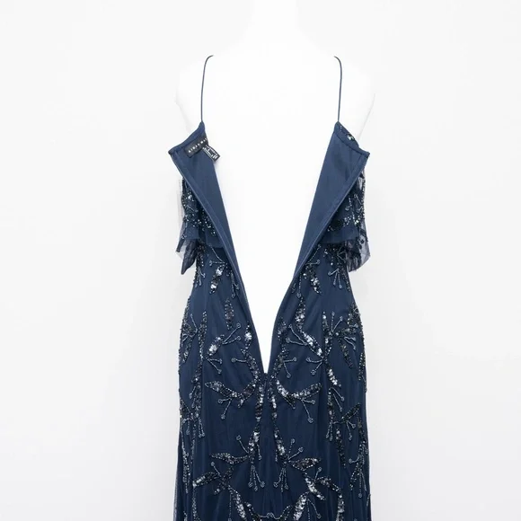 Aidan Mattox Beaded Cold Shoulder Halter Gown NWT Aidan Mattox Beaded Cold Shoulder Halter Gown NWT